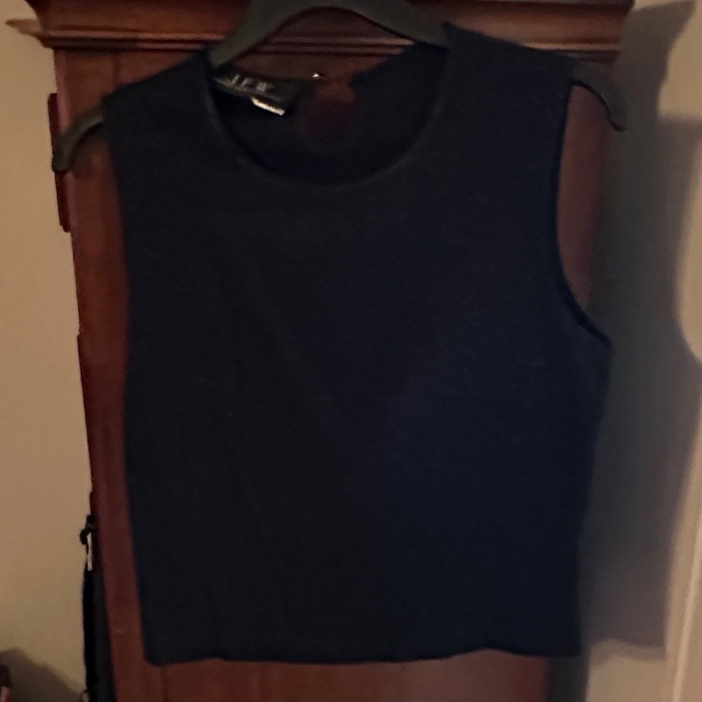 JFW Contemporary Collection Sleeveless Silver Metallic Black Top